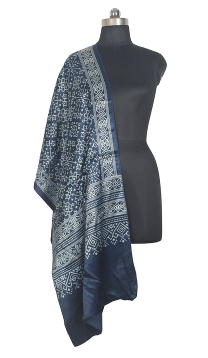 Patola Print Mashru Silk Two Colour Print Screen Print Hand Printed Stole  - 2.1 Mtr Length   -  SKU : RD25704F