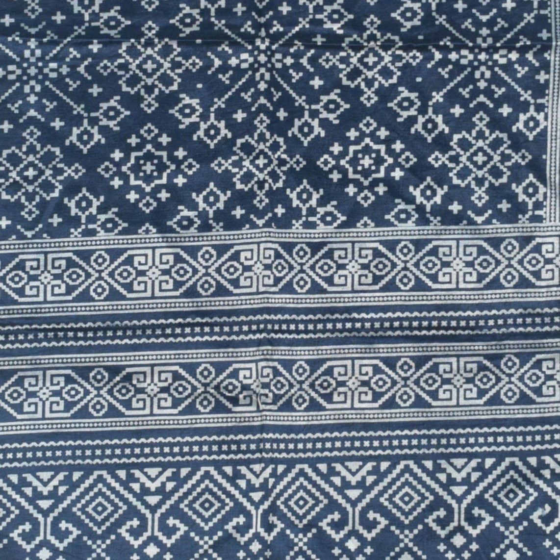 Patola Print Mashru Silk Two Colour Print Screen Print Hand Printed Stole  - 2.1 Mtr Length   -  SKU : RD25704F