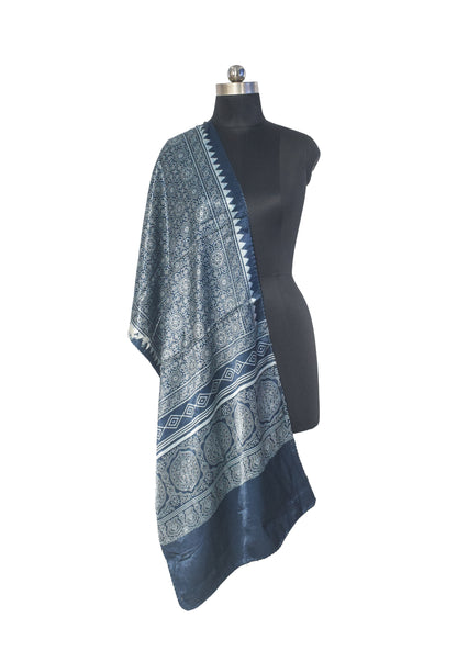 Patola Print Mashru Silk Two Colour Print Screen Print Hand Printed Stole  - 2.1 Mtr Length   -  SKU : RD23803B