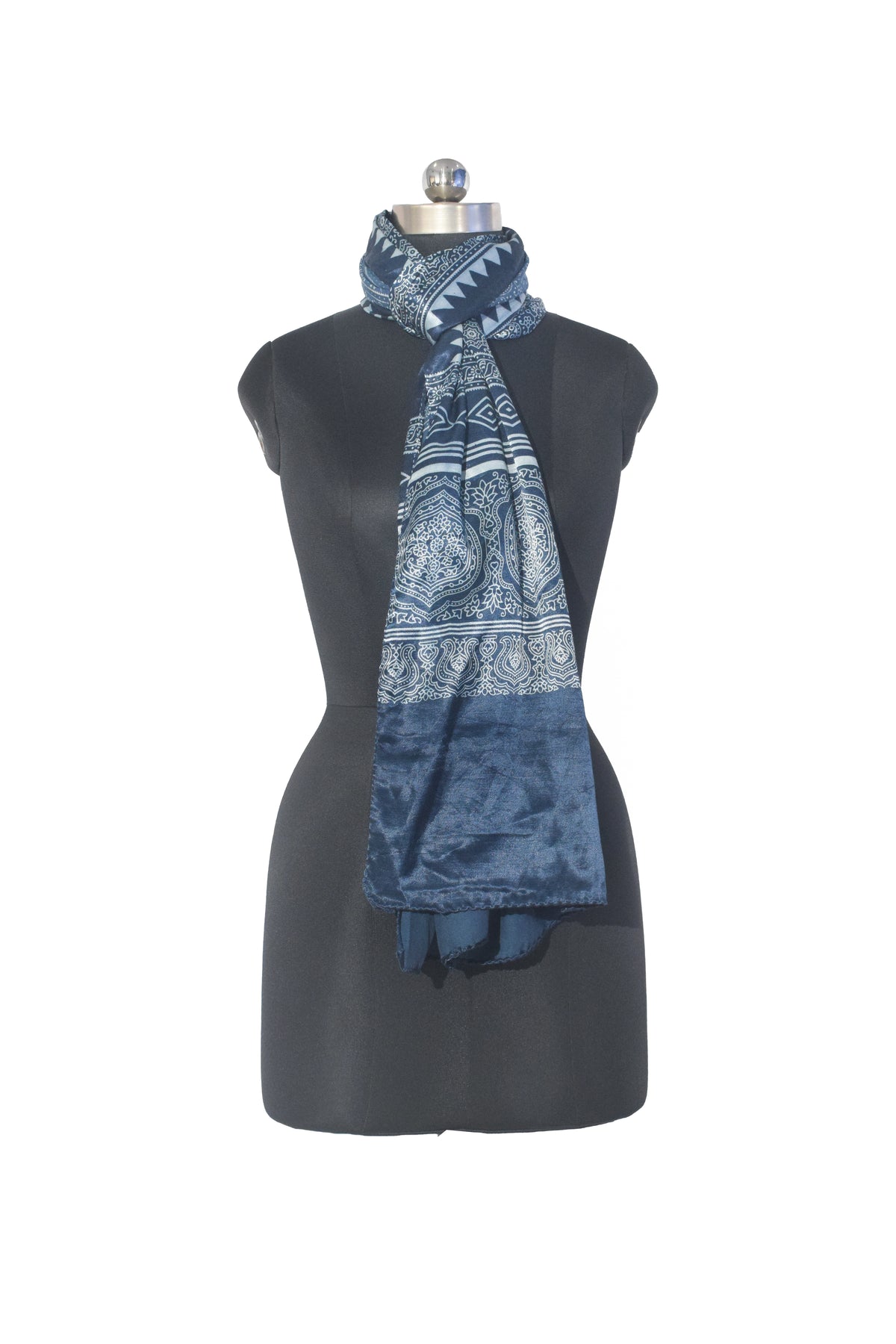 Patola Print Mashru Silk Two Colour Print Screen Print Hand Printed Stole  - 2.1 Mtr Length   -  SKU : RD23803B