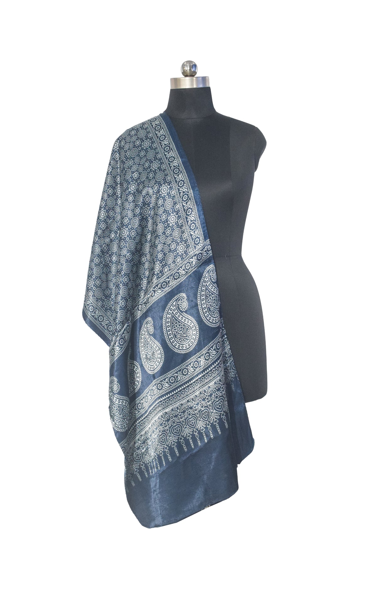 Patola Print Mashru Silk Two Colour Print Screen Print Hand Printed Stole  - 2.1 Mtr Length   -  SKU : RD23803C