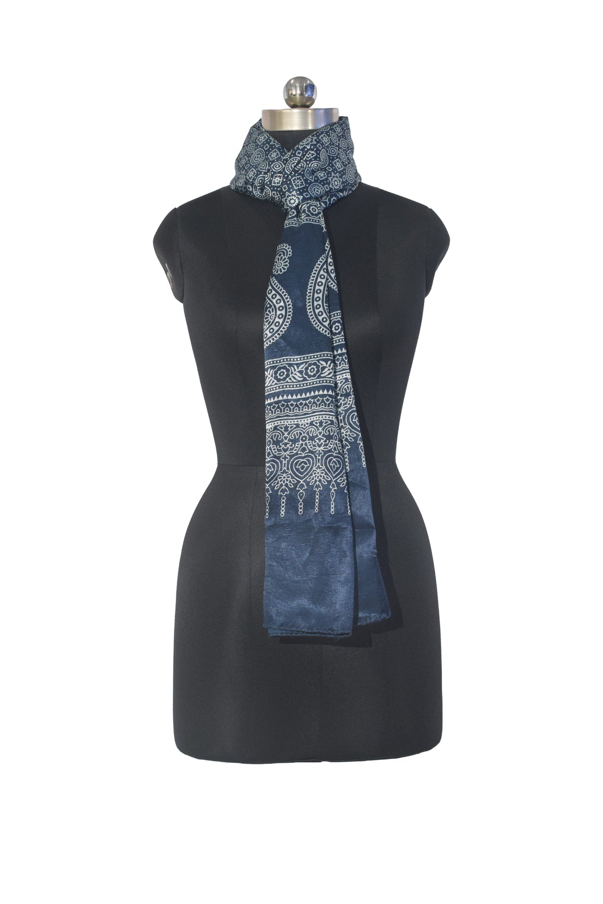 Patola Print Mashru Silk Two Colour Print Screen Print Hand Printed Stole  - 2.1 Mtr Length   -  SKU : RD23803C