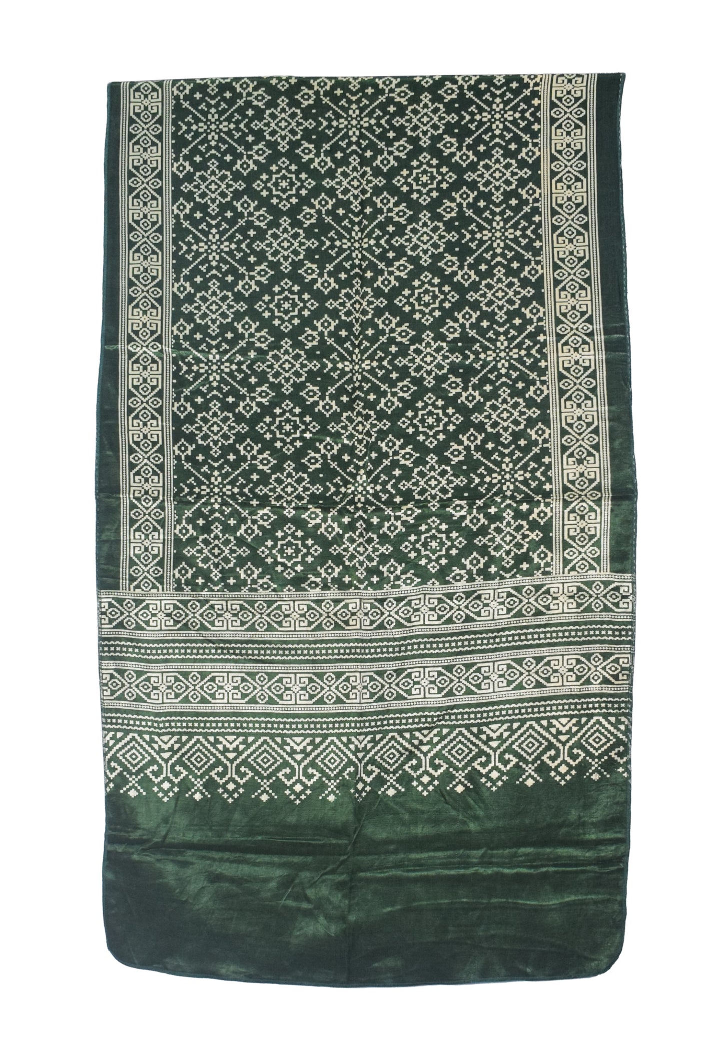 Patola Print Mashru Silk Two Colour Print Screen Print Hand Printed Stole  - 2.1 Mtr Length   -  SKU : RD25704B