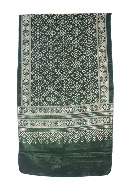 Patola Print Mashru Silk Two Colour Print Screen Print Hand Printed Stole  - 2.1 Mtr Length   -  SKU : RD25704B