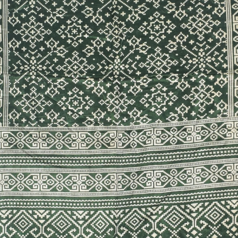 Patola Print Mashru Silk Two Colour Print Screen Print Hand Printed Stole  - 2.1 Mtr Length   -  SKU : RD25704B