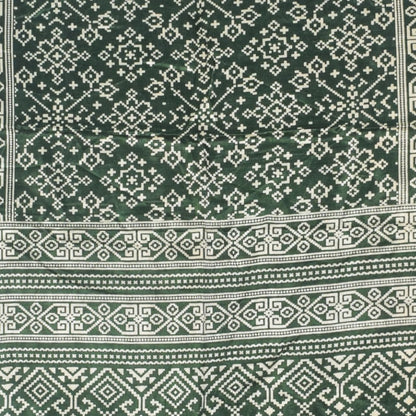 Patola Print Mashru Silk Two Colour Print Screen Print Hand Printed Stole  - 2.1 Mtr Length   -  SKU : RD25704B