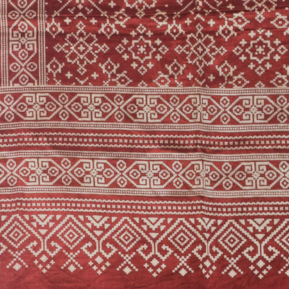 Patola Print Mashru Silk Two Colour Print Screen Print Hand Printed Stole  - 2.1 Mtr Length   -  SKU : RD25704E