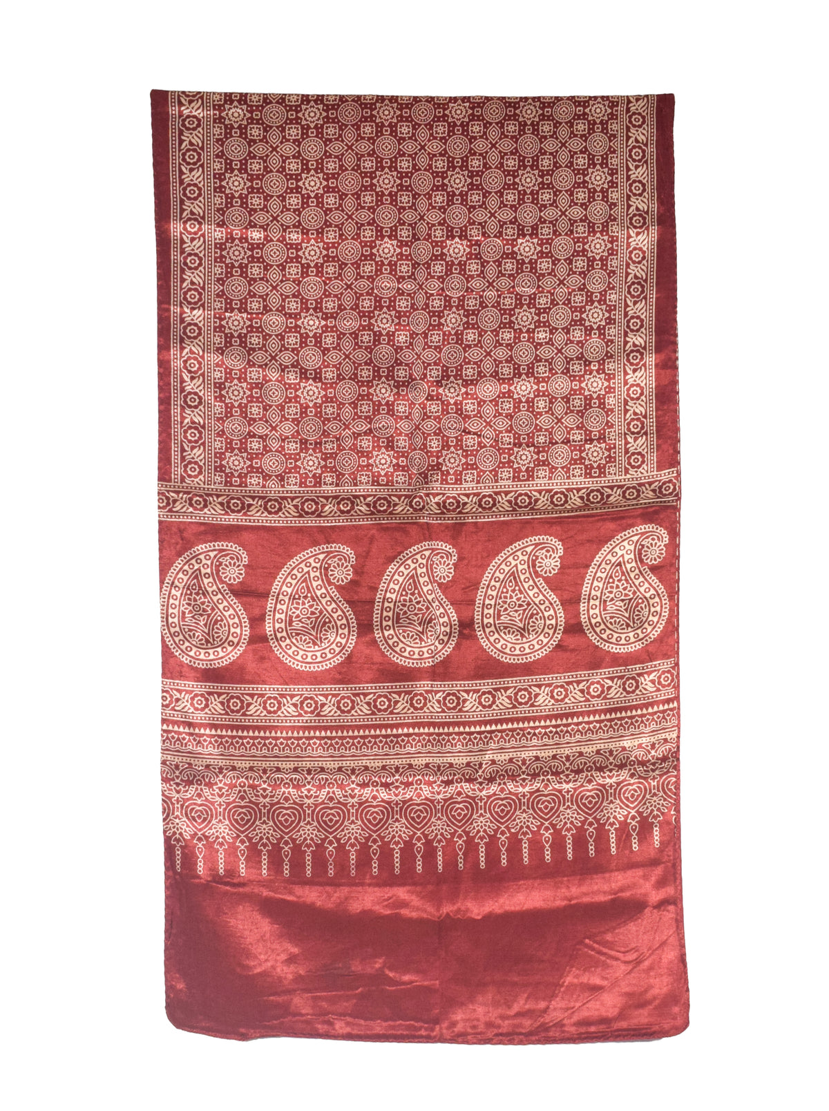 Patola Print Mashru Silk Two Colour Print Screen Print Hand Printed Stole  - 2.1 Mtr Length   -  SKU : RD23803F