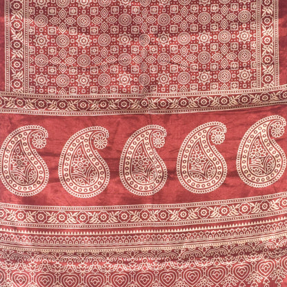 Patola Print Mashru Silk Two Colour Print Screen Print Hand Printed Stole  - 2.1 Mtr Length   -  SKU : RD23803F