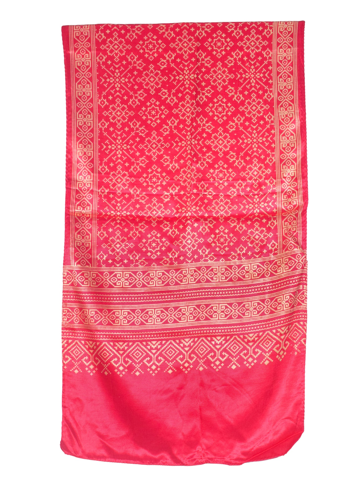 Patola Print Mashru Silk Two Colour Print Screen Print Hand Printed Stole  - 2.1 Mtr Length   -  SKU : RD25704C