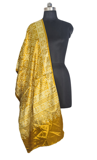 Patola Print Mashru Silk Two Colour Print Screen Print Hand Printed Stole  - 2.1 Mtr Length   -  SKU : RD25704A
