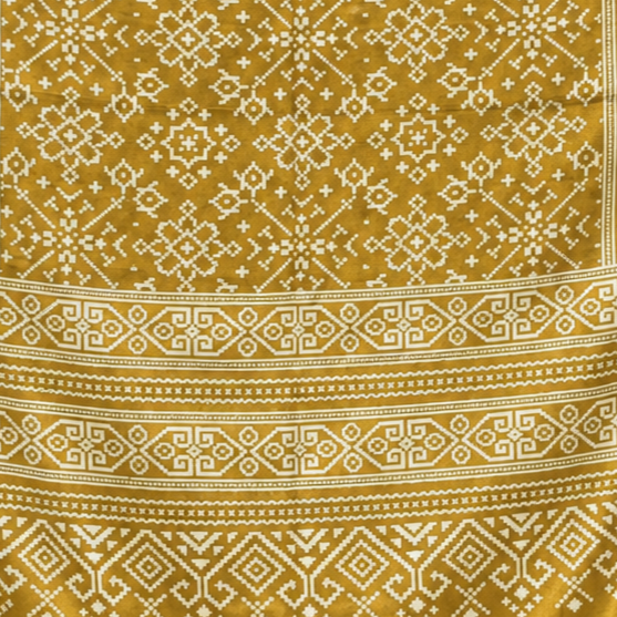 Patola Print Mashru Silk Two Colour Print Screen Print Hand Printed Stole  - 2.1 Mtr Length   -  SKU : RD25704A