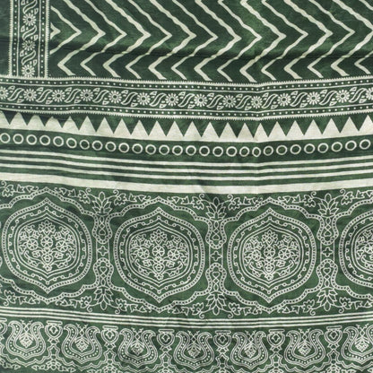 Laheryu Print Mashru Silk Two Colour Print Screen Print Hand Printed Stole  - 2.1 Mtr Length   -  SKU : RD25703G