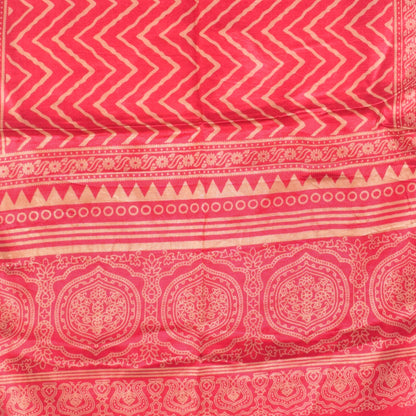 Laheryu Print Mashru Silk Two Colour Print Screen Print Hand Printed Stole  - 2.1 Mtr Length   -  SKU : RD25703D