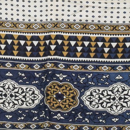 Ajrakh Modal Silk Natural Dye Three Colour Print | 3 Kam | Screen Print Hand Printed Stole  - 2.1 Mtr Length   -  SKU : JH12A01C