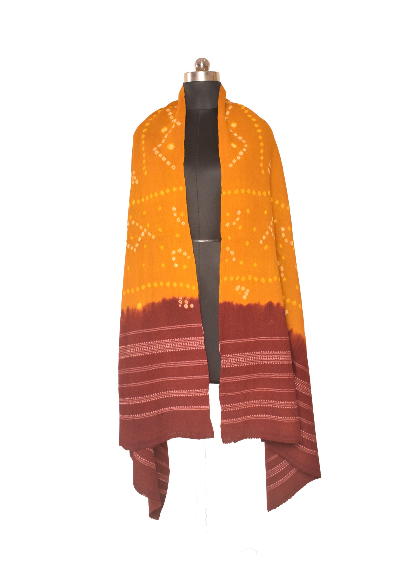Bandhej ( Tie-Dye) Wool Shawl   - 2.1 Mtr Length    -  SKU : DB27B02C