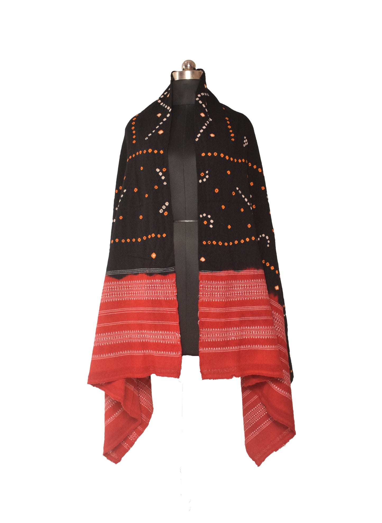 Bandhej ( Tie-Dye) Wool Shawl   - 2.1 Mtr Length    -  SKU : DB27B02E