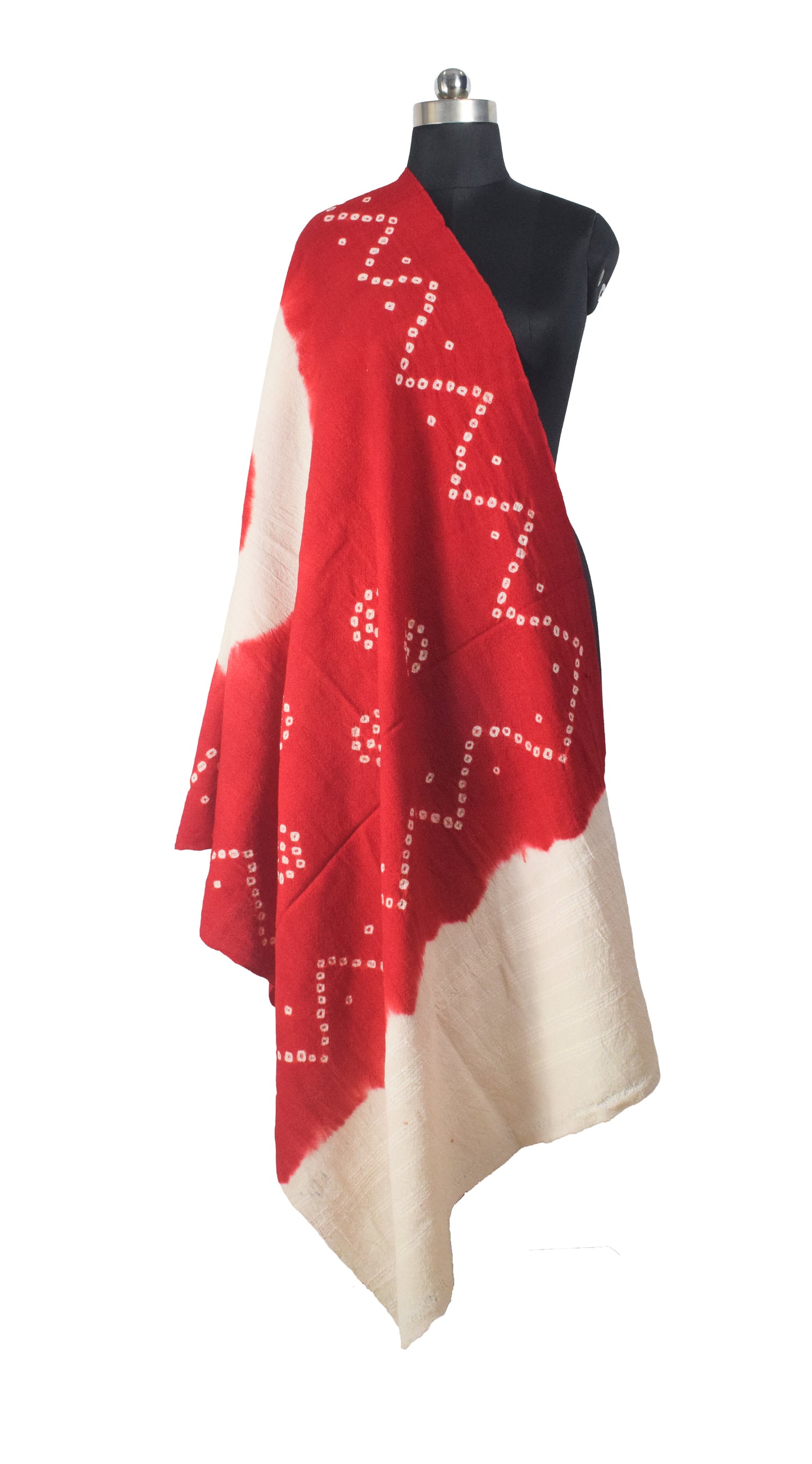 Bandhej [ Tie-Dye] Wool Shawl  - 2.1 Mtr Length    -  SKU : DB26A01B