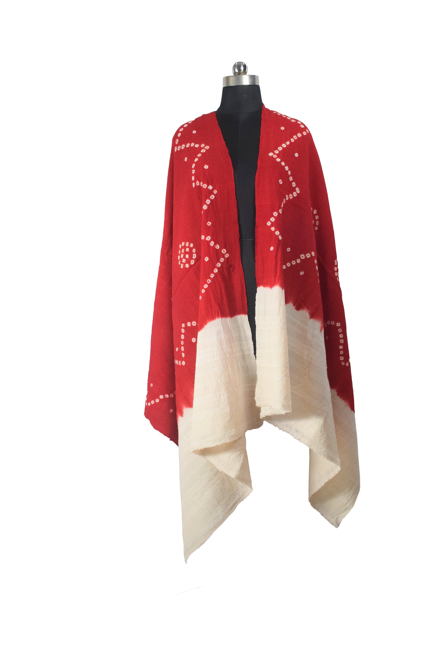 Bandhej [ Tie-Dye] Wool Shawl  - 2.1 Mtr Length    -  SKU : DB26A01B