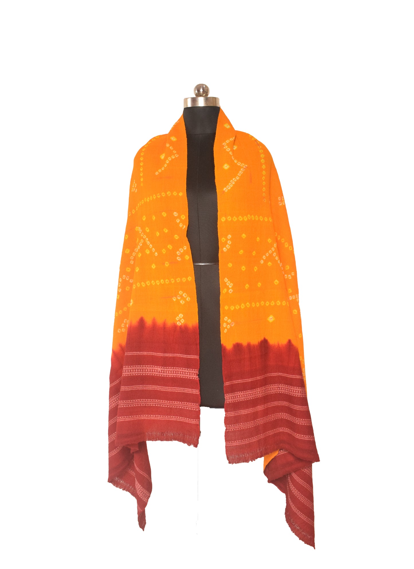 Bandhej ( Tie-Dye) Wool Shawl   - 2.1 Mtr Length    -  SKU : DB27B02B