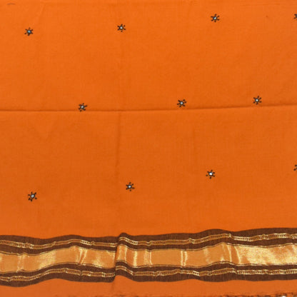 Mirror Work Wool Lagdi Patto with Tassels Shawl  - 2.1 Mtr Length   -  SKU : RD05601D