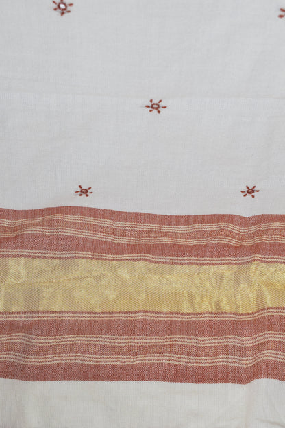 Mirror Work Wool Lagdi Patto with Tassels Shawl  - 2.1 Mtr Length   -  SKU : DB02802C