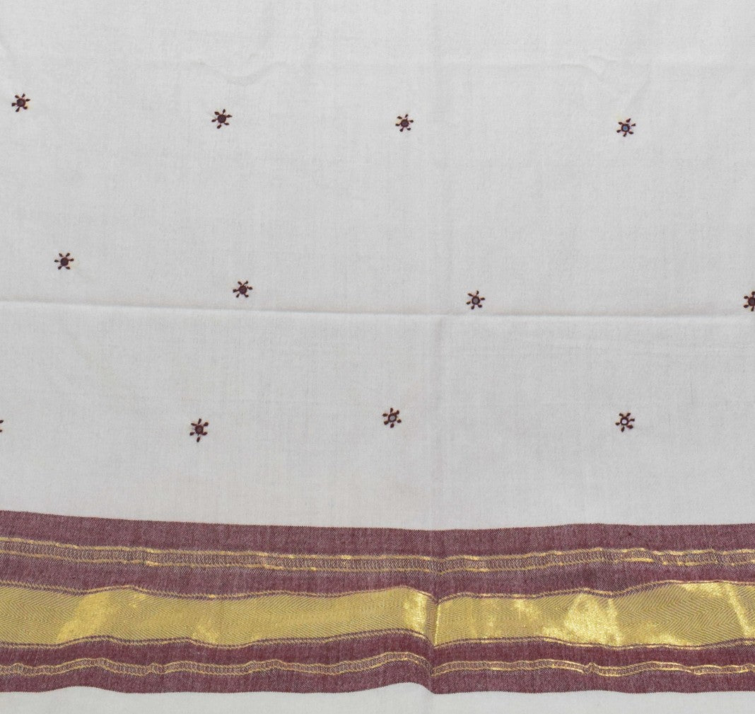 Mirror Work Wool Lagdi Patto with Tassels Shawl  - 2.1 Mtr Length   -  SKU : RD05601B