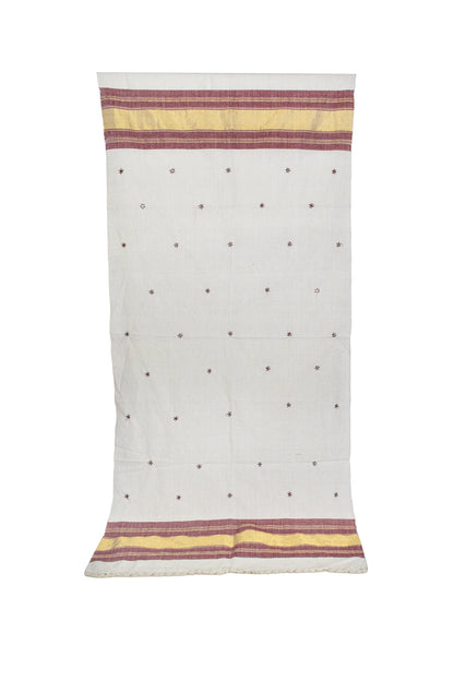 Mirror Work Wool Lagdi Patto with Tassels Shawl  - 2.1 Mtr Length    -  SKU : RD11C01A