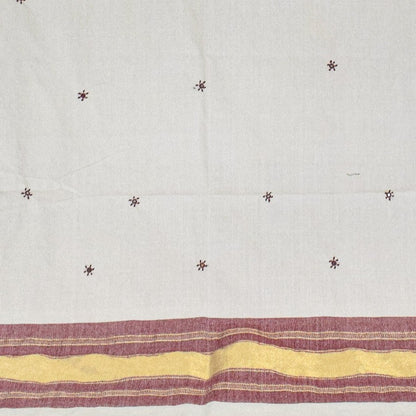 Mirror Work Wool Lagdi Patto with Tassels Shawl  - 2.1 Mtr Length    -  SKU : RD11C01A