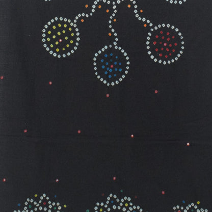 Bandhej [ Tie-Dye] Wool Fine Mirrorwork Shawl  - 2 Mtr Length   -  SKU : DB10C02B