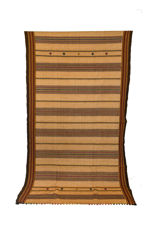 Weaving Design merino wool Hand Woven Shawl with Tassels - 2.15 Mtr Length    -  SKU : DB29C01B