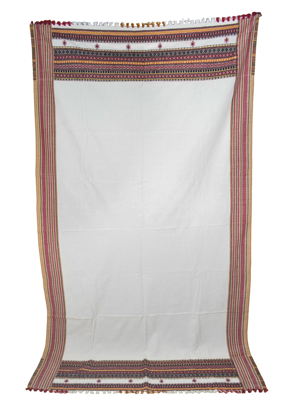 Machine Embroidery Wool Hand Woven Shawl  - 2.35 Mtr Length   -  SKU : RD01801A