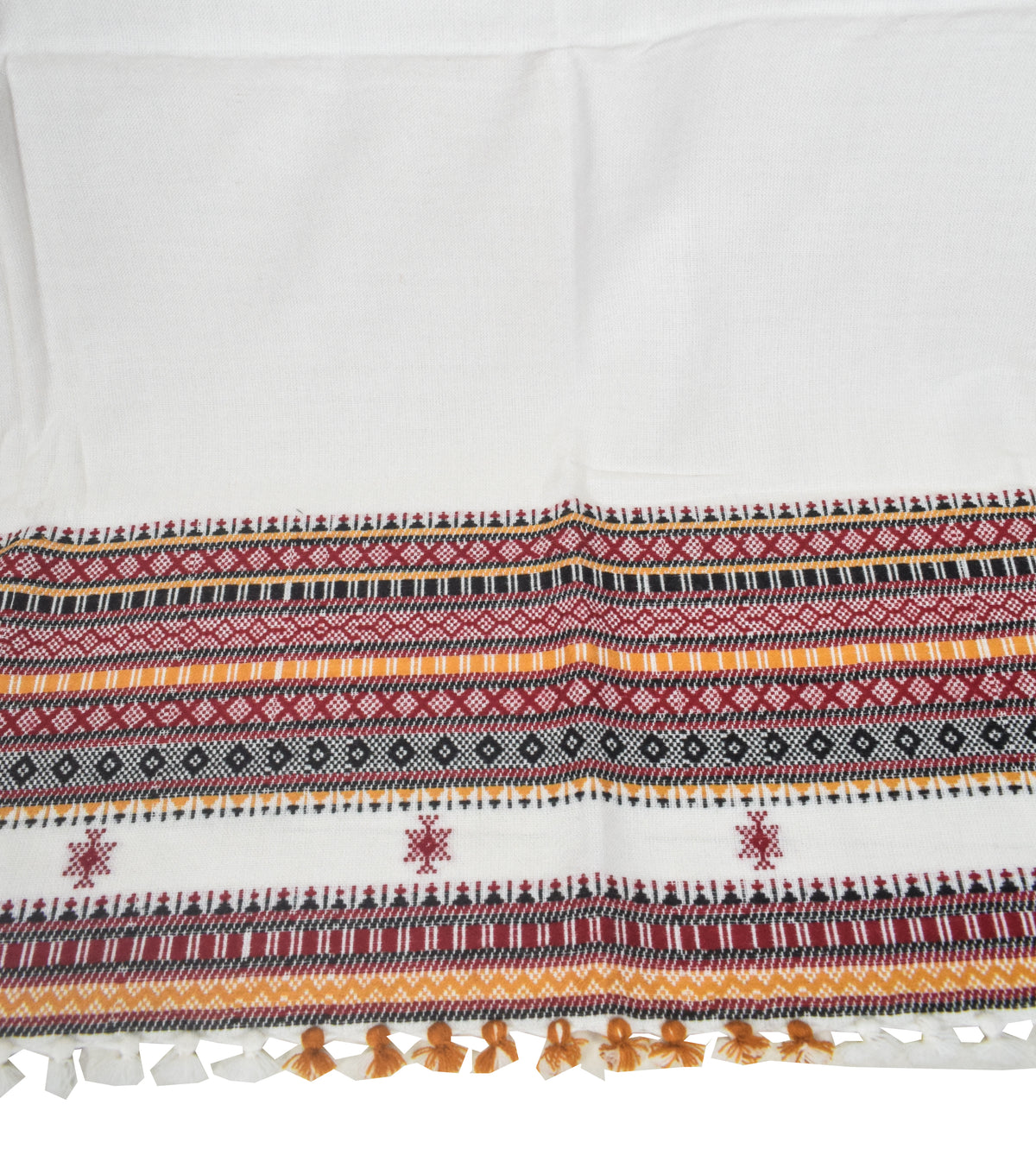 Machine Embroidery Wool Hand Woven Shawl  - 2.35 Mtr Length   -  SKU : RD01801A