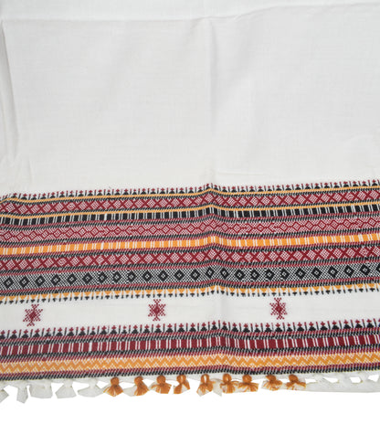 Machine Embroidery Wool Hand Woven Shawl  - 2.35 Mtr Length   -  SKU : RD01801A