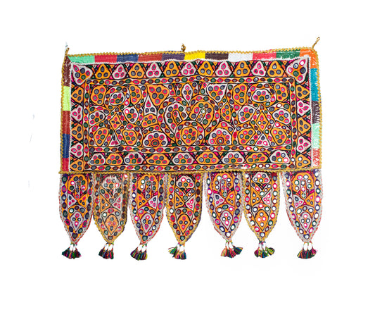 Ahir Work Cotton Fine Mirror and Threadwork Embroidery Toran    -  SKU: MD21402B