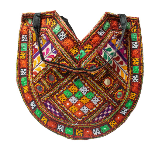 Pakko Work Cotton Pakko Work Mirror and Thread Work Hand Embroidery Tote Bag  - 41 cms Length    -  SKU : RD22101A