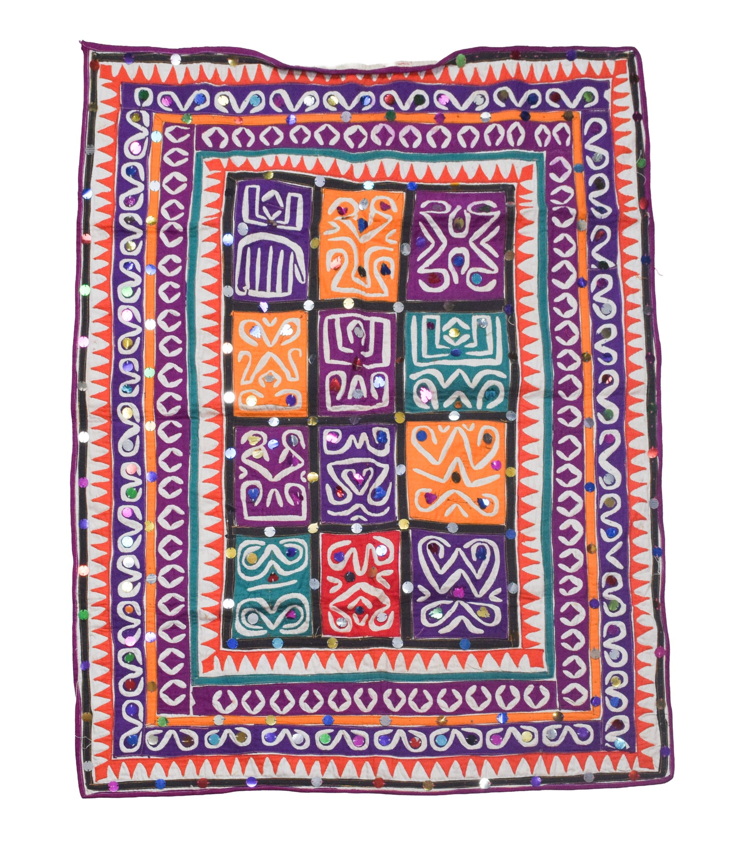 Applique Work Cotton Hand Embroidered Antique Work Wall Decoration  - 92 cms Length    -  SKU : AD10401A