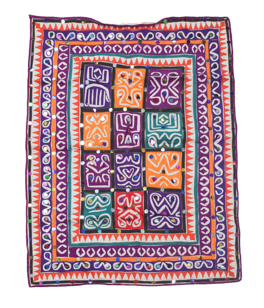 Applique Work Cotton Hand Embroidered Antique Work Wall Decoration  - 92 cms Length    -  SKU : AD10401A