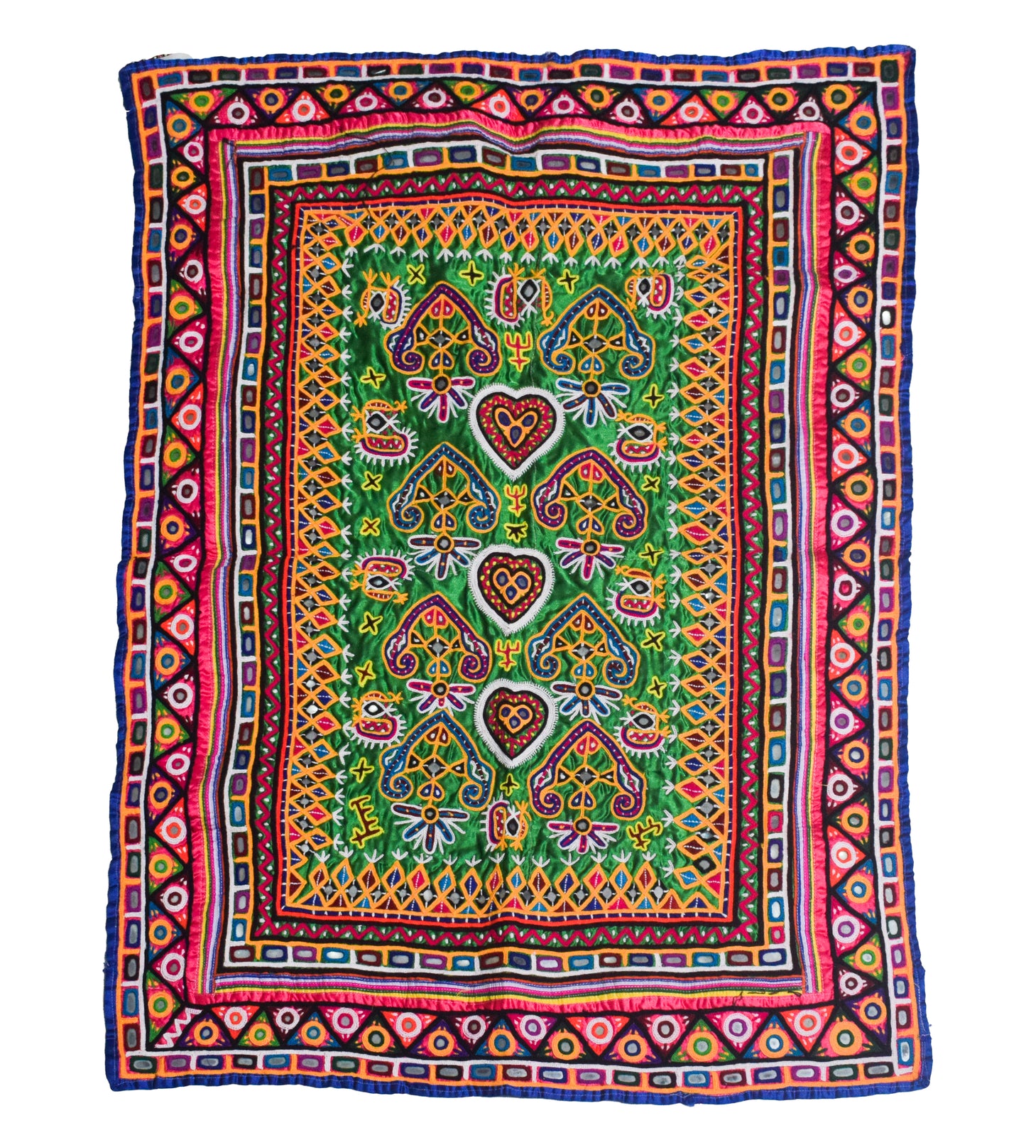 Mochi Work Cotton Hand Embroidered Fine Mirrorwork Wall Decoration  - 90 cms Length    -  SKU : AD26401A