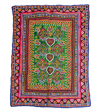 Mochi Work Cotton Hand Embroidered Fine Mirrorwork Wall Decoration  - 90 cms Length    -  SKU : AD26401A