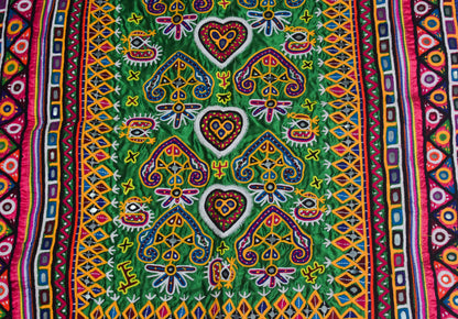 Mochi Work Cotton Hand Embroidered Fine Mirrorwork Wall Decoration  - 90 cms Length    -  SKU : AD26401A