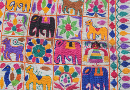 Hand Embroidery Cotton Antique Work Wall Decoration  - 65 cms Length    -  SKU : AD01501A