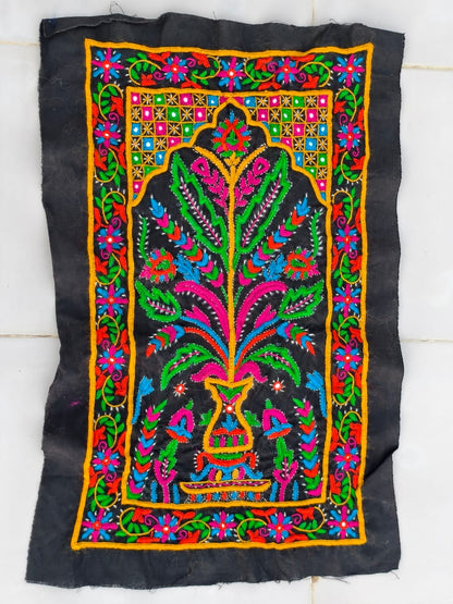 Pakko Work Cotton Hand Embroidered Fine Mirrorwork Wall Decoration  - 54 cms Length    -  SKU : AB09701A