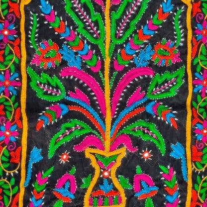 Pakko Work Cotton Hand Embroidered Fine Mirrorwork Wall Decoration  - 54 cms Length    -  SKU : AB09701A