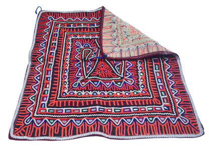 Rabari Work Cotton Hand Embroidered Fine Mirrorwork Wall Decoration  - 45 cms Length    -  SKU : VB02901B