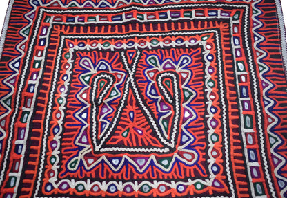 Rabari Work Cotton Hand Embroidered Fine Mirrorwork Wall Decoration  - 45 cms Length    -  SKU : VB02901B