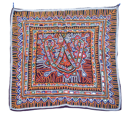 Rabari Work Cotton Hand Embroidered Fine Mirrorwork Wall Decoration  - 45 cms Length    -  SKU : VB02901A