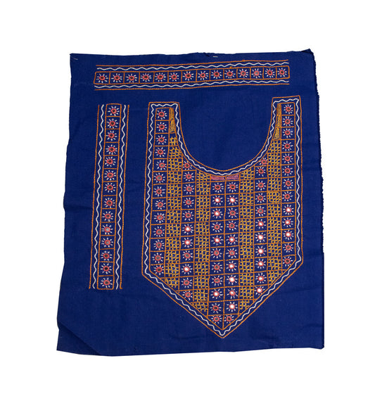 Mirror Work Cotton Hand Embroidered Yoke     -  SKU : SH07502O