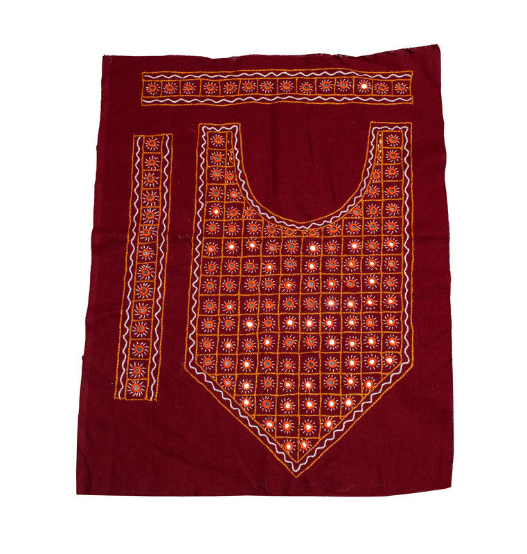 Mirror Work Cotton Hand Embroidered Yoke     -  SKU : SH07502F