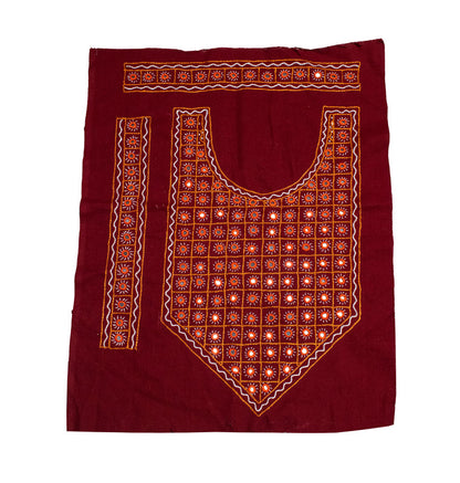 Mirror Work Cotton Hand Embroidered Yoke     -  SKU : SH07502F